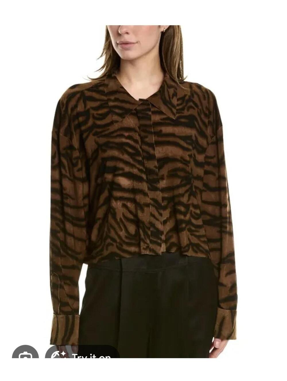NORMA KAMALI Cropped Oversized Shirt Size.Small
